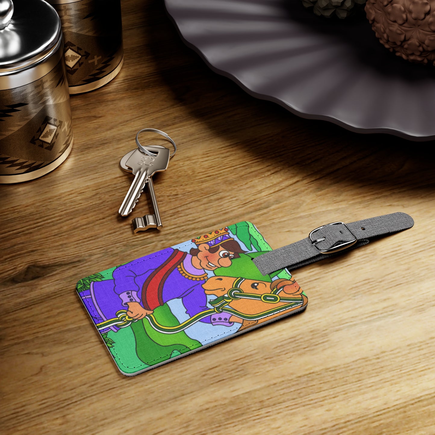 Missing a Few Jewels a Saffiano Polyester Luggage Tag, Rectangle
