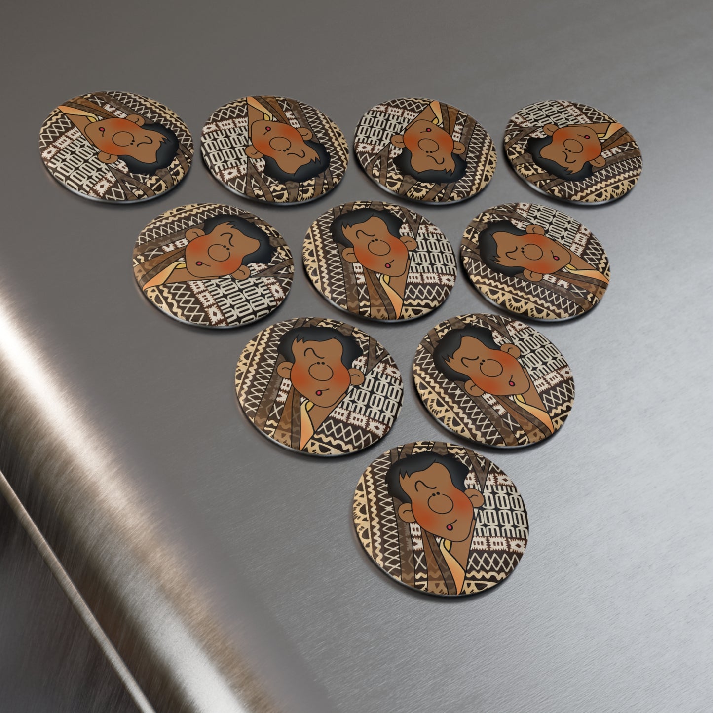 Little Friends Button Magnet, Round (1 & 10 pcs)