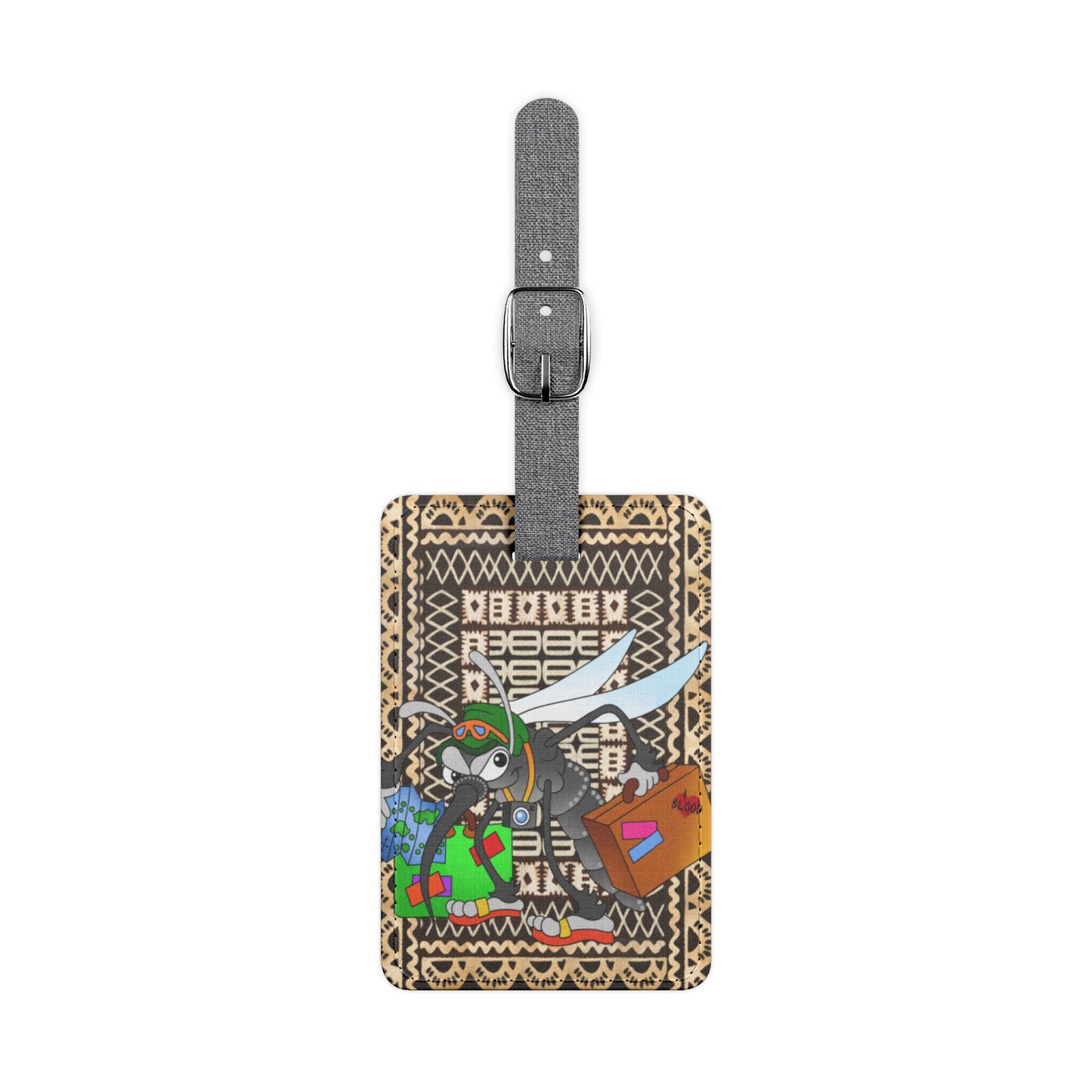 Little Friends b Saffiano Polyester Luggage Tag, Rectangle