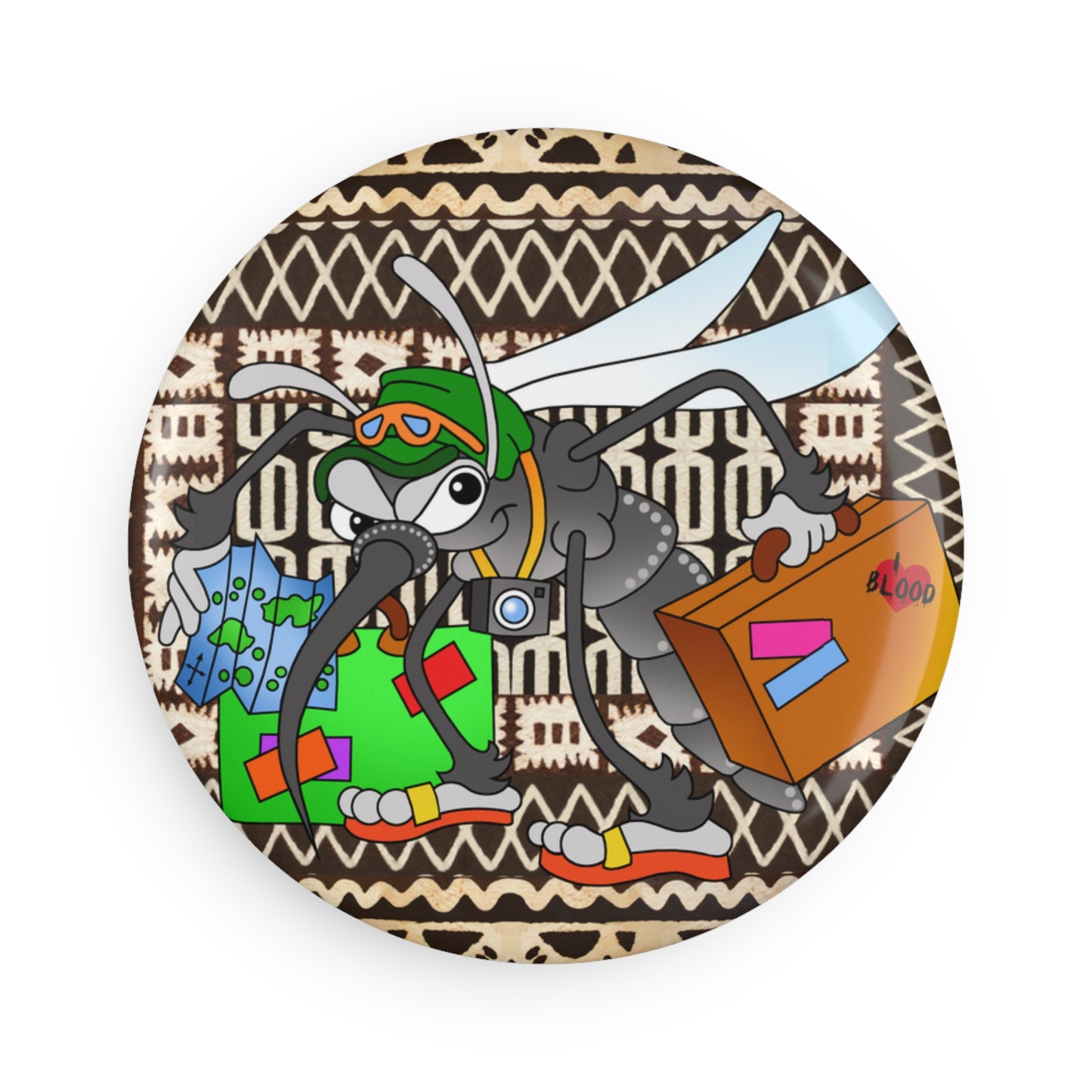Little Friends b Button Magnet, Round (1 & 10 pcs)