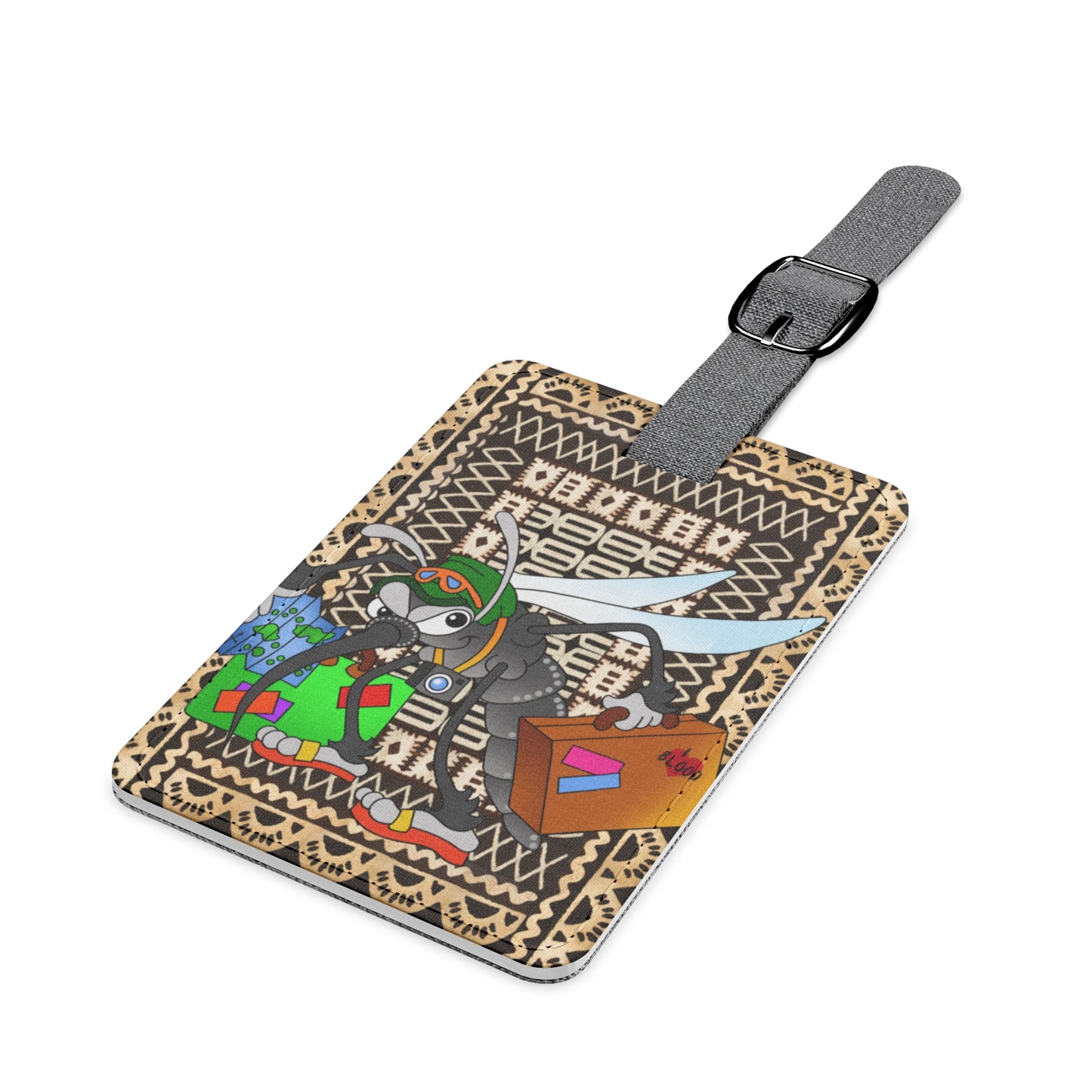 Little Friends b Saffiano Polyester Luggage Tag, Rectangle