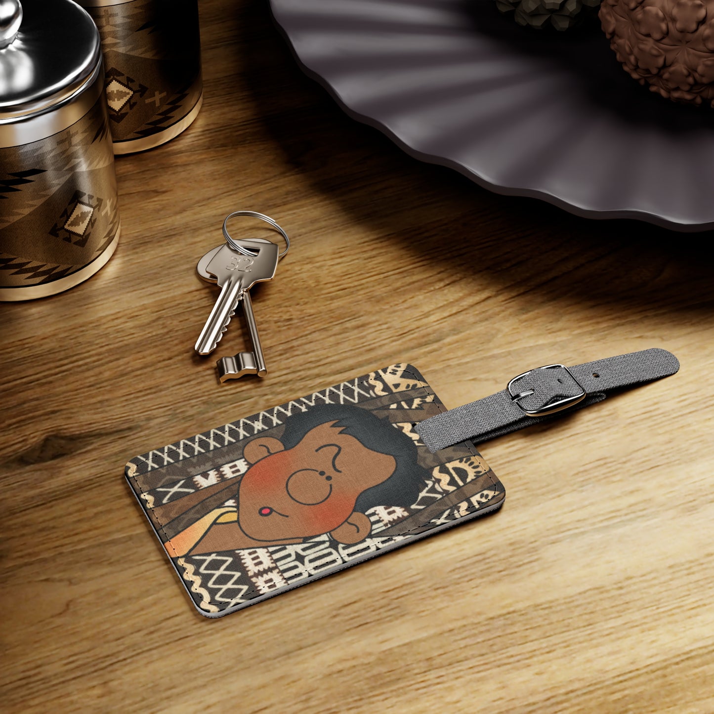 Little Friends Saffiano Polyester Luggage Tag, Rectangle