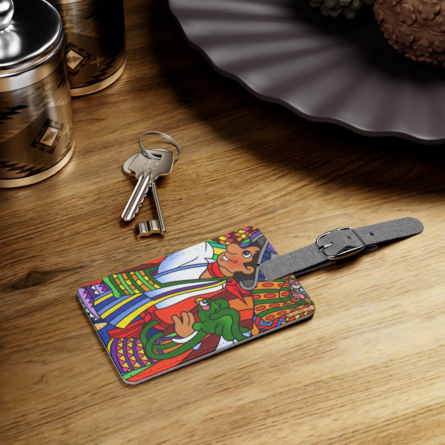 Missing a Few Jewels b Saffiano Polyester Luggage Tag, Rectangle