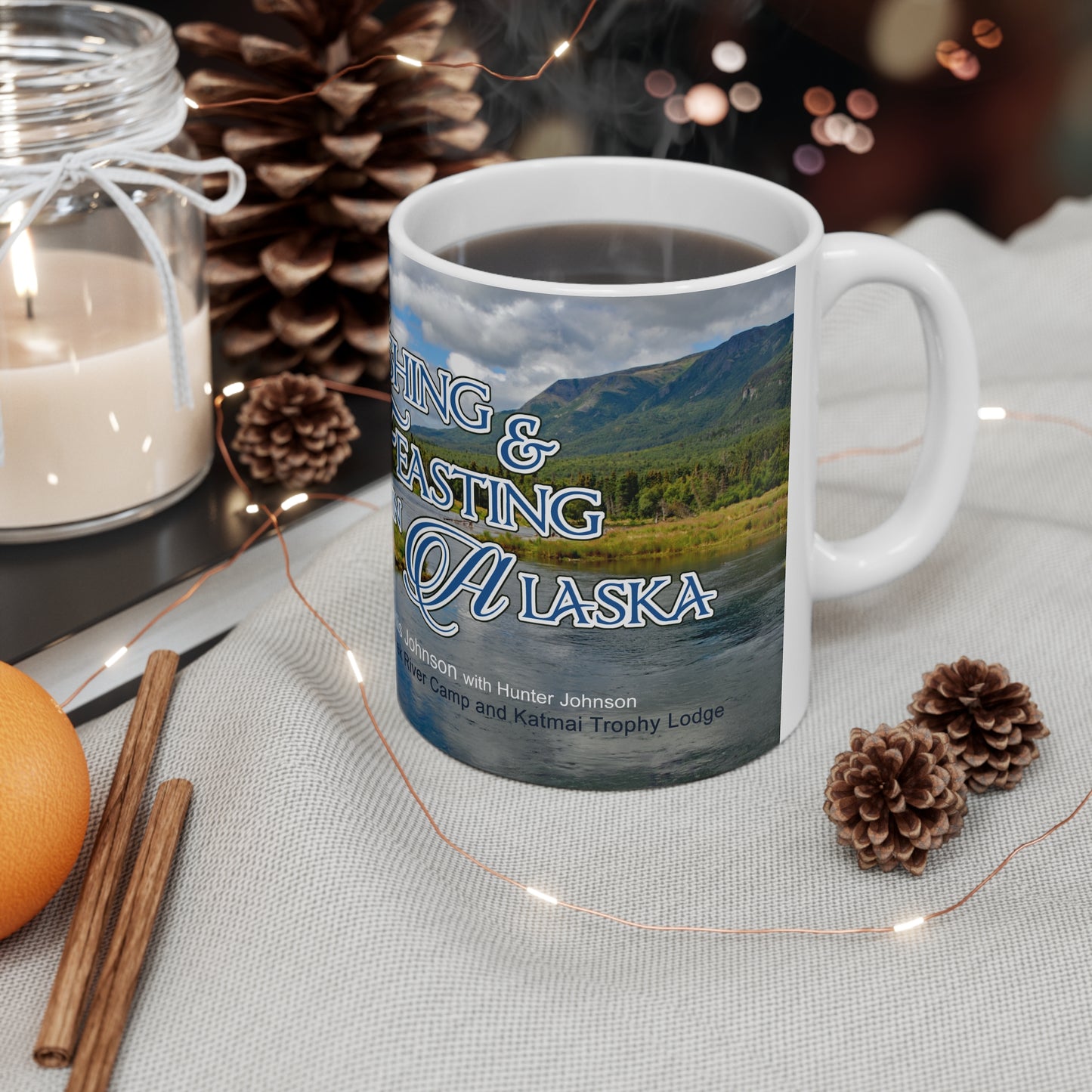 Fishing and Feasting in Alaska Ceramic Mug 11oz