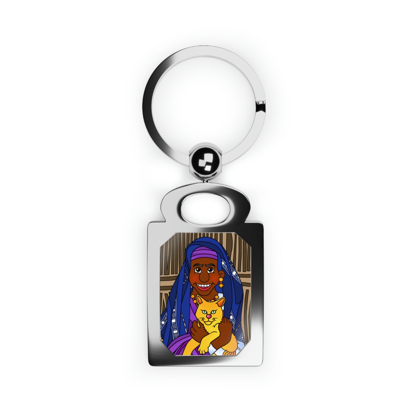 The Kitty Cat Cried Rectangle Photo Keyring
