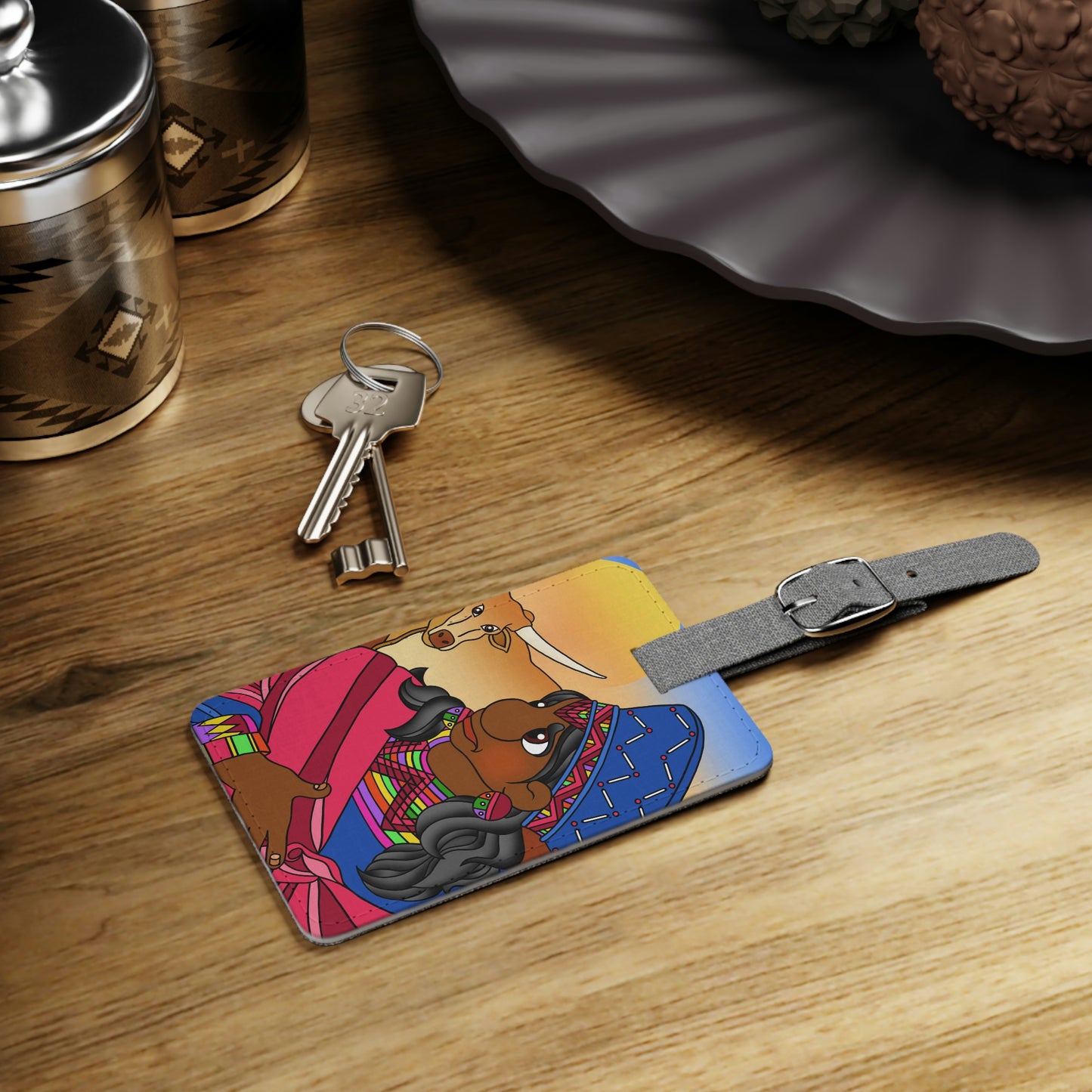 Once Upon Southern Africa Saffiano Polyester Luggage Tag, Rectangle