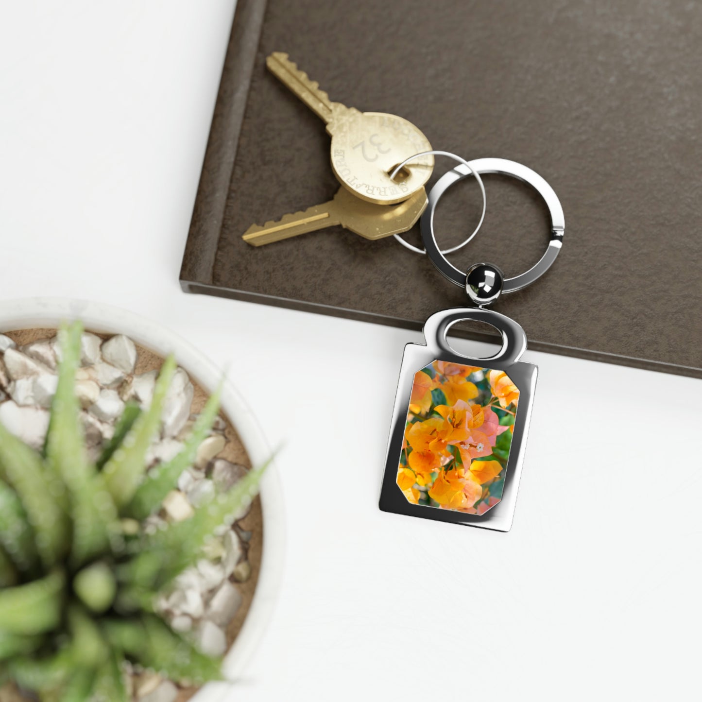 Flowers 29 Rectangle Photo Keyring