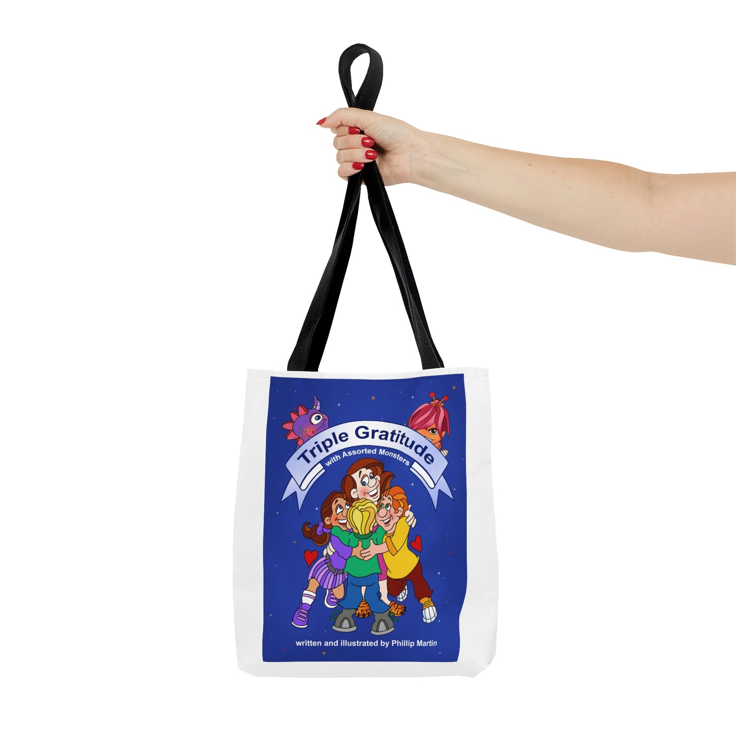 Triple Gratitude with Assorted Monsters AOP Tote Bag