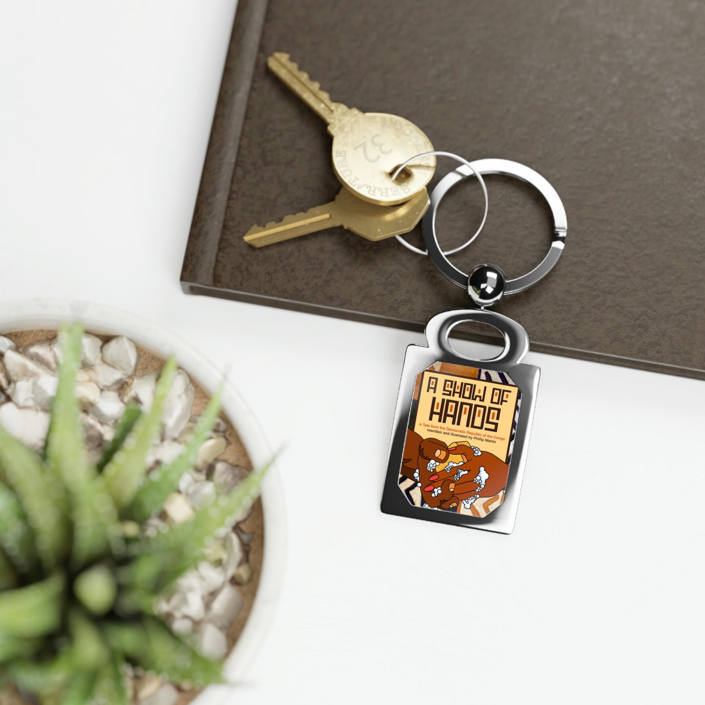 A Show of Hands Rectangle Photo Keyring