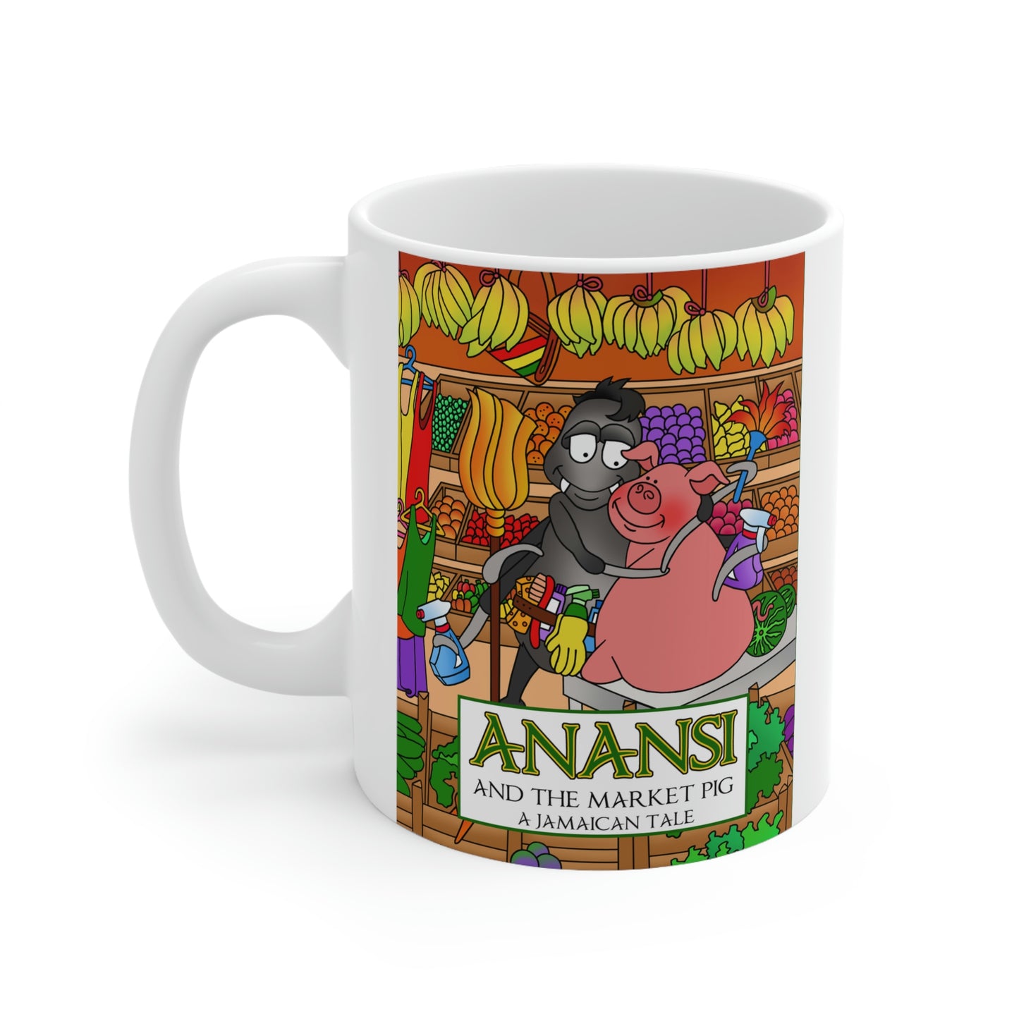 Anansi and the Market Pig Ceramic Mug 11oz