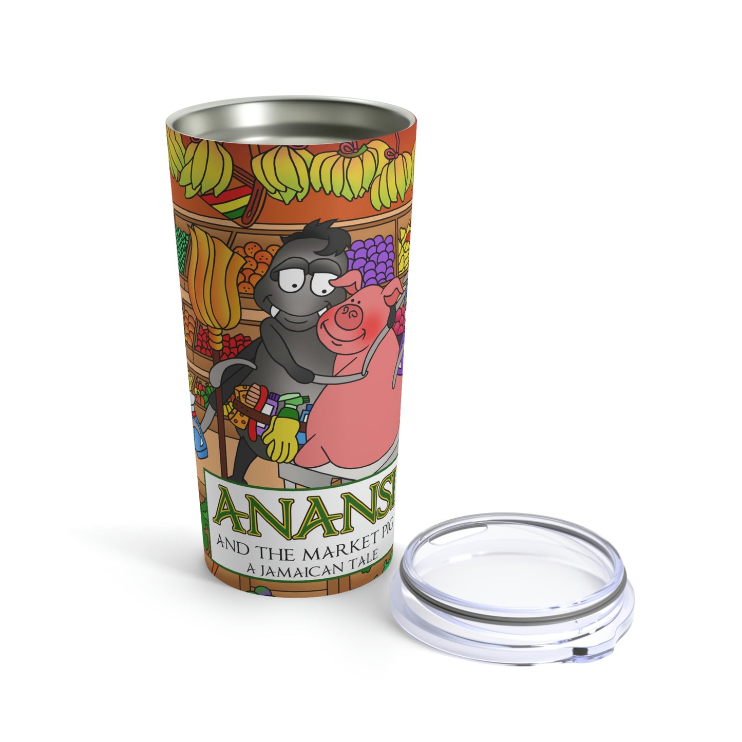Anansi and the Market Pig Tumbler 20oz