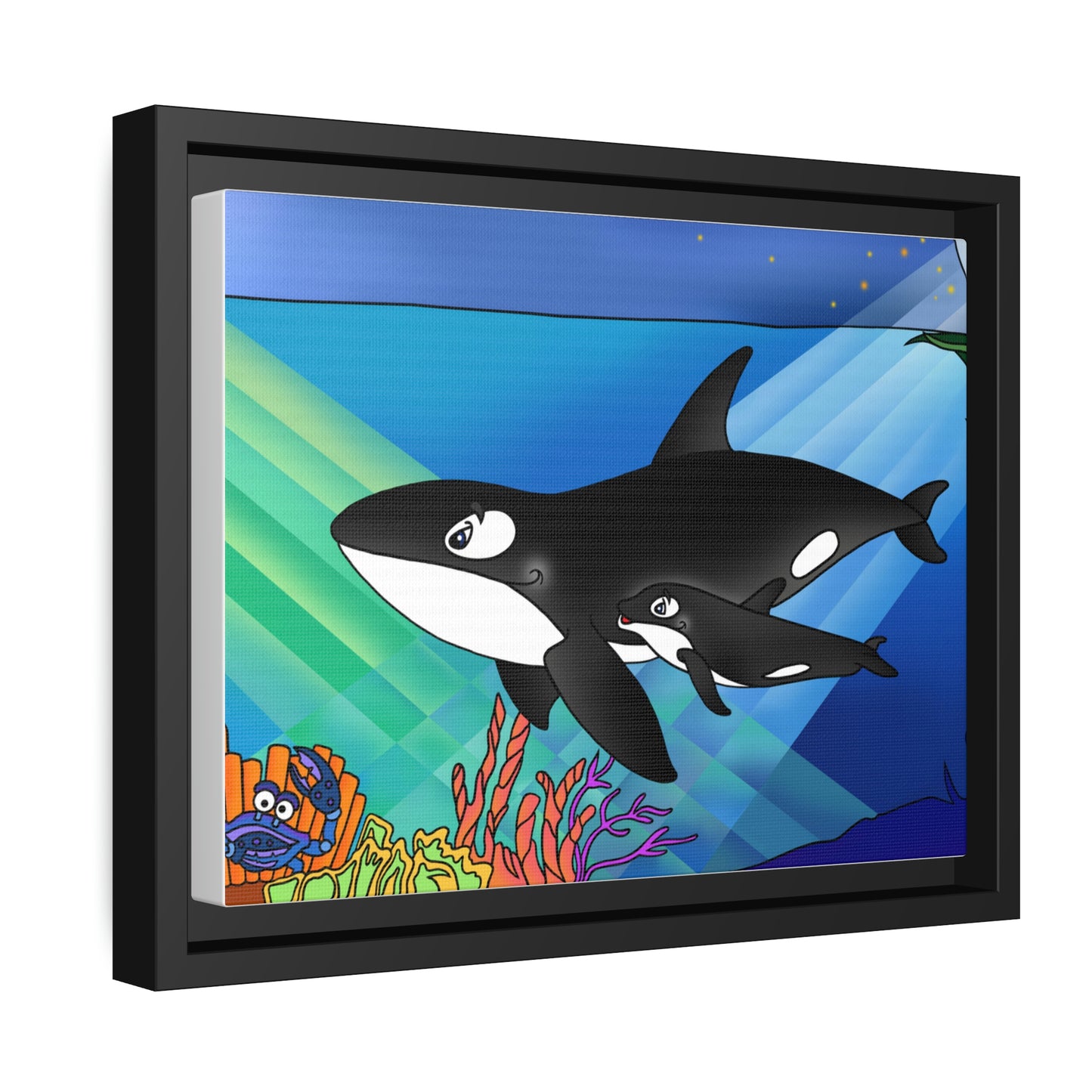 Orcas Matte Canvas, Black Frame