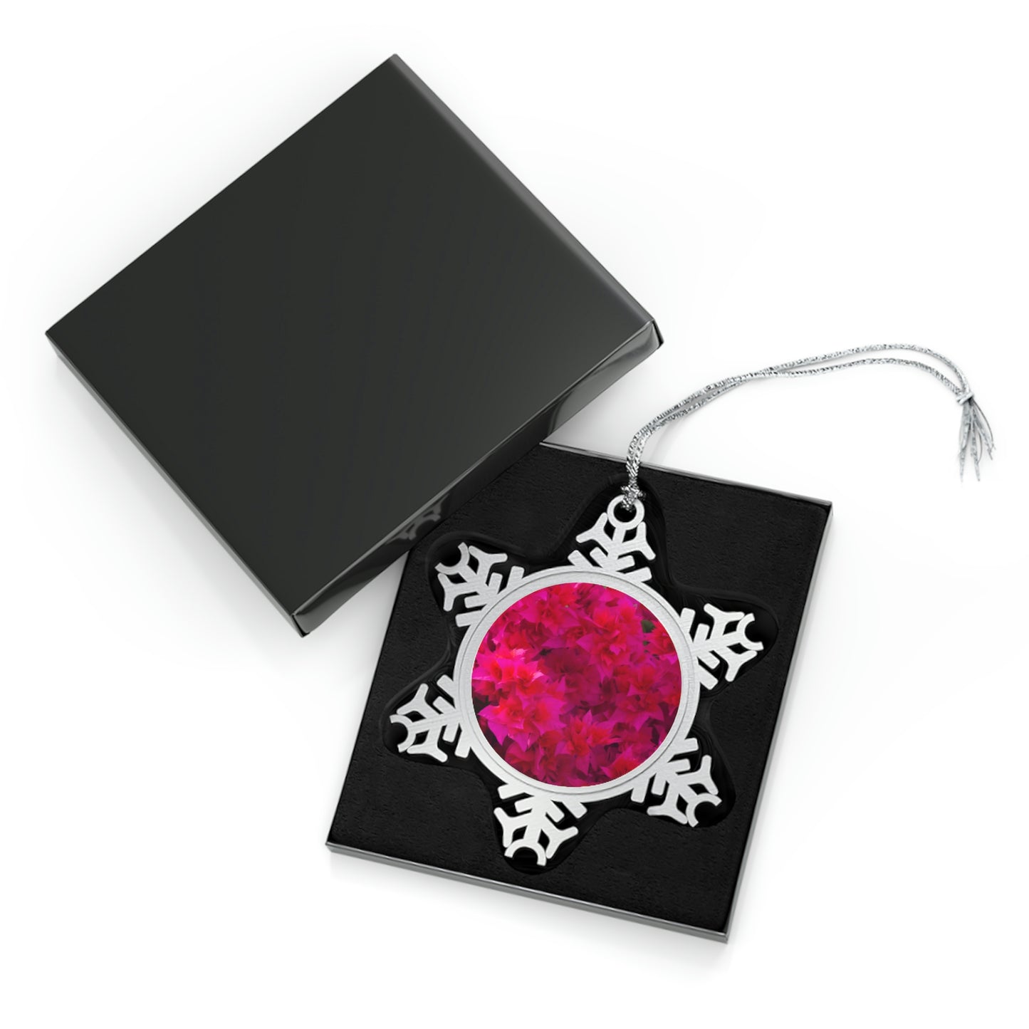 Flowers 27 Pewter Snowflake Ornament