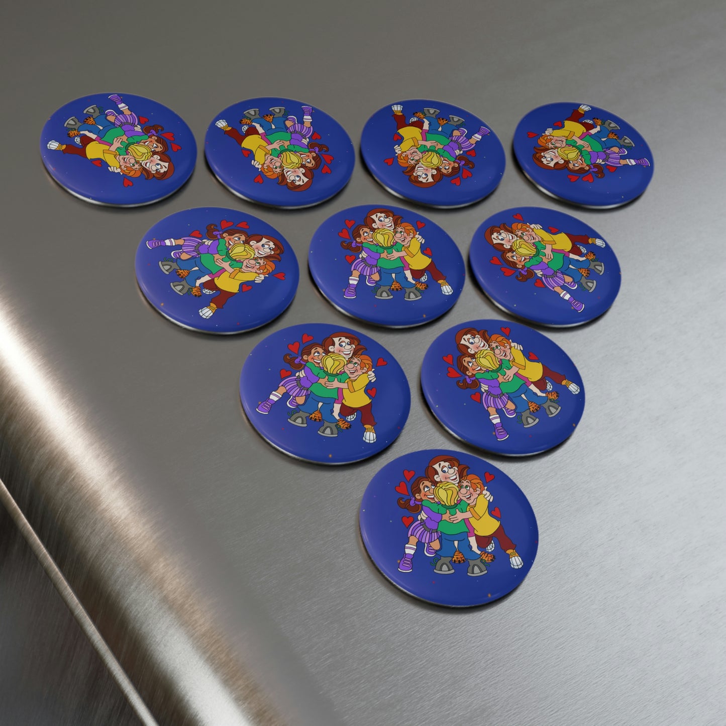 Triple Gratitude with Assorted Monsters Button Magnet, Round (1 & 10 pcs)