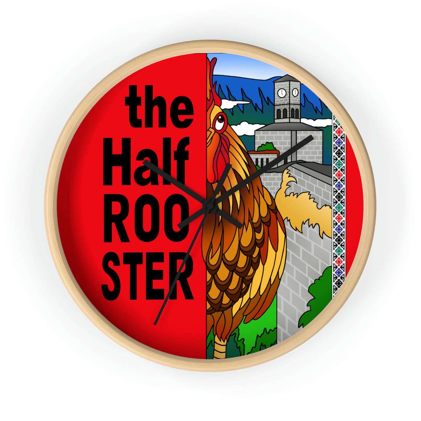 The Half Rooster Wall clock