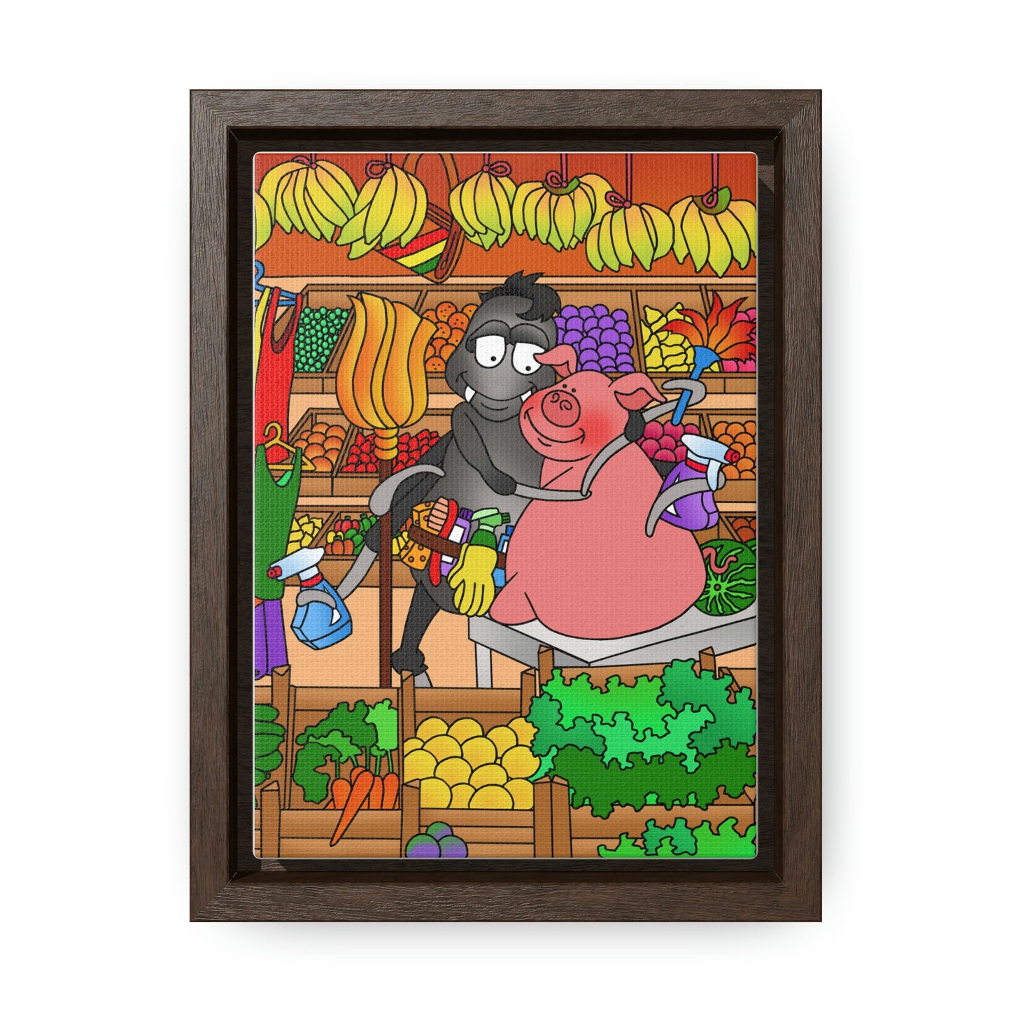 Anansi and the Market Pig Gallery Canvas Wraps, Vertical Frame