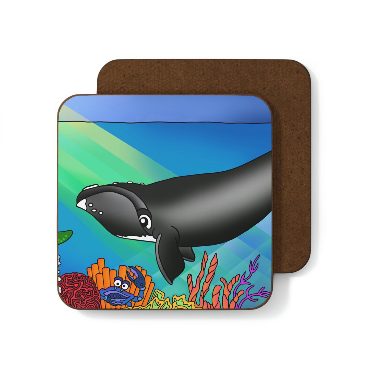 Gray Whale Hardboard Back Coaster