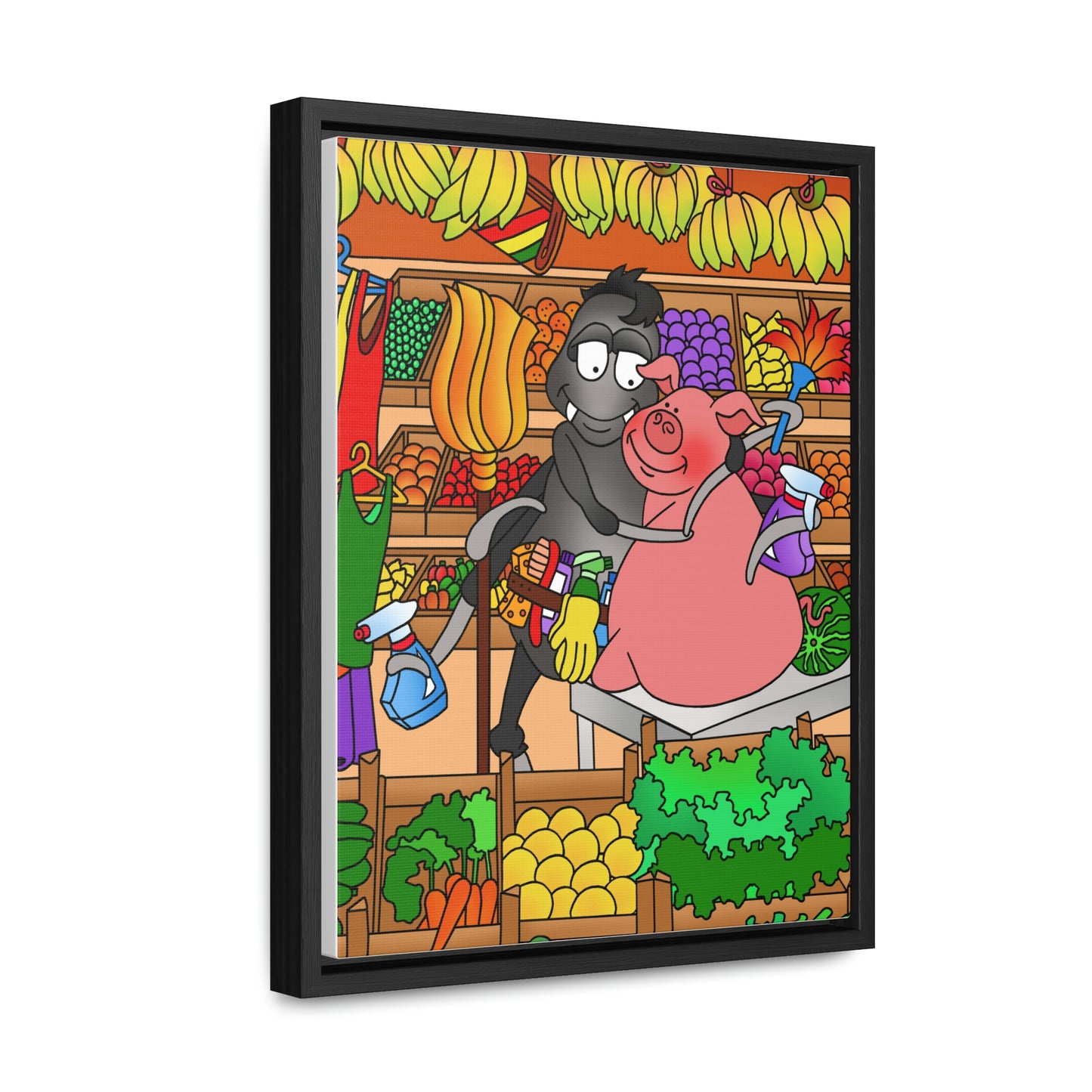 Anansi and the Market Pig Gallery Canvas Wraps, Vertical Frame