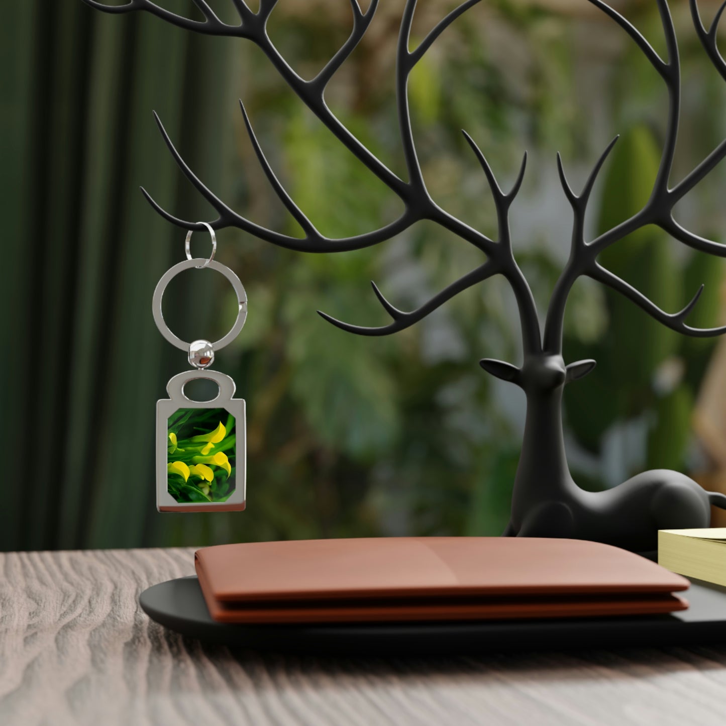 Flowers 33 Rectangle Photo Keyring