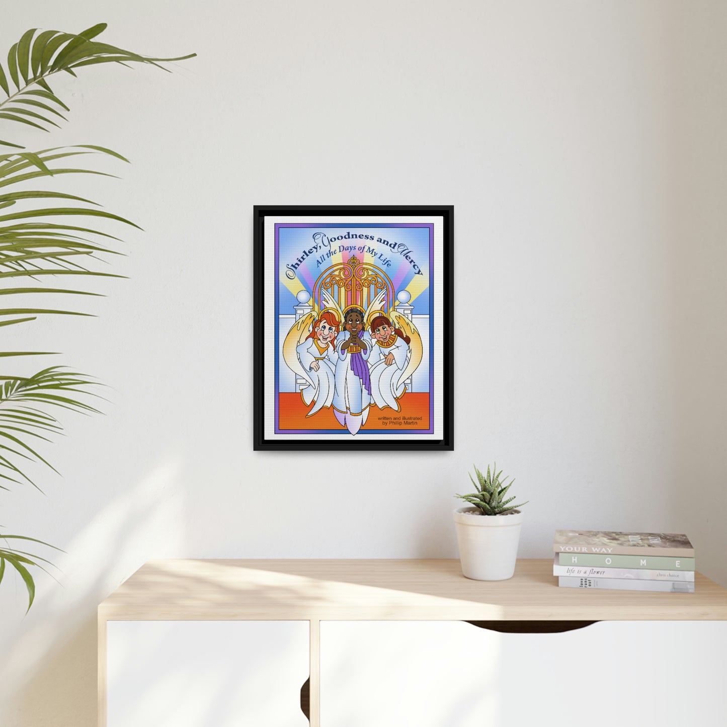 Shirley, Goodness, and Mercy Matte Canvas, Black Frame