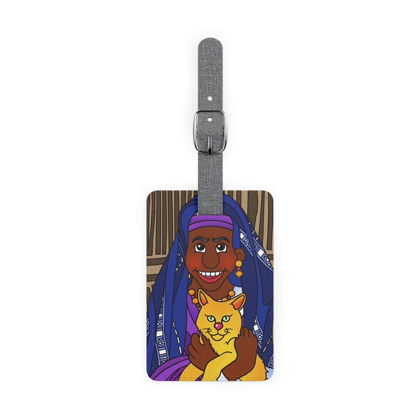 The Kitty Cat Cried Saffiano Polyester Luggage Tag, Rectangle