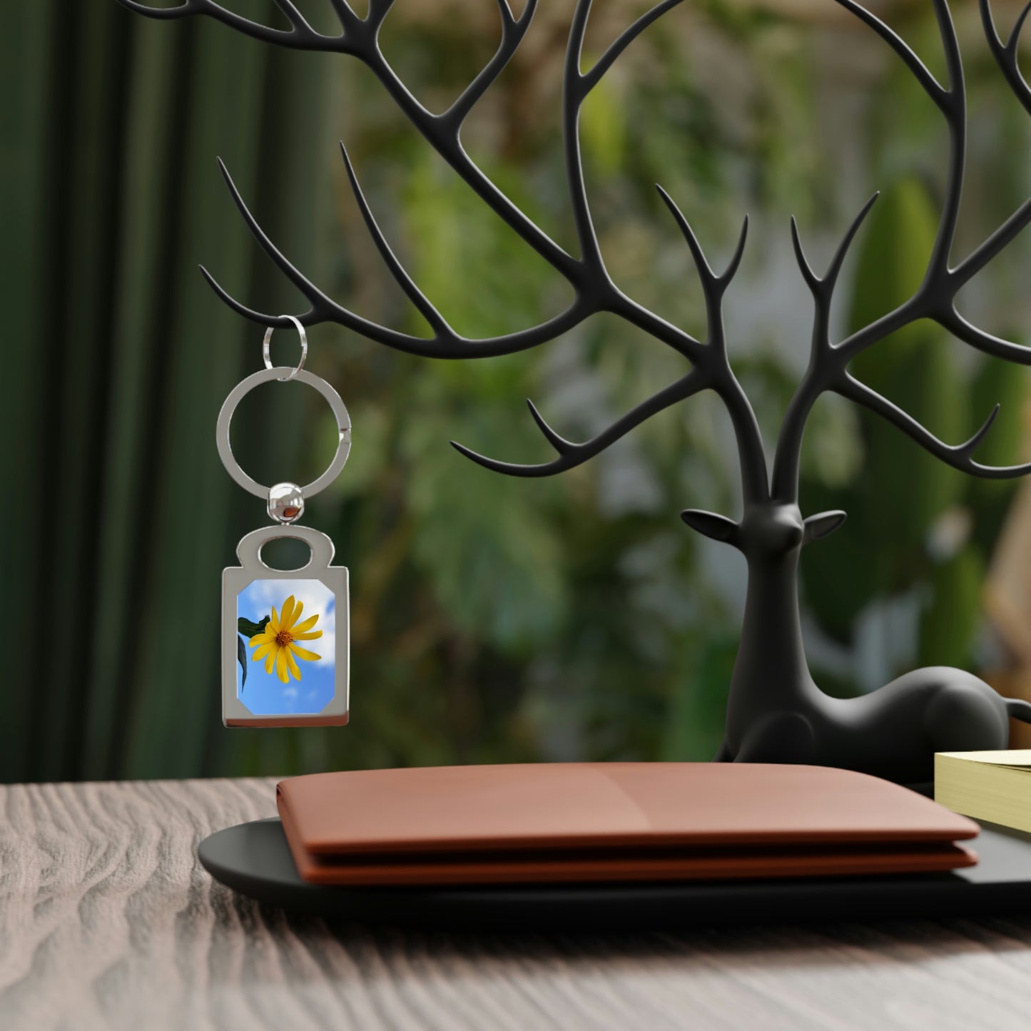 Flowers 32 Rectangle Photo Keyring