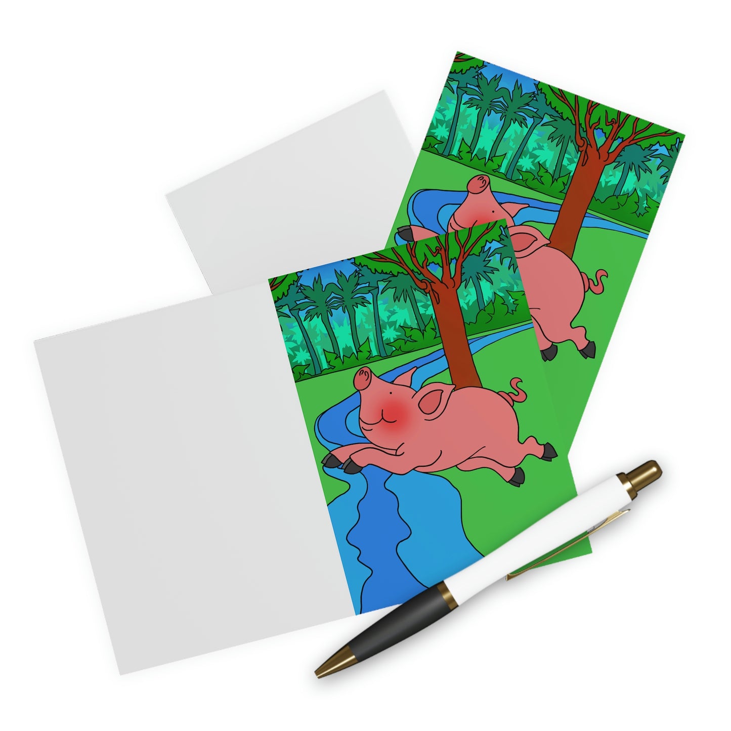 Anansi and the Market Pig! Greeting Cards (5 Pack)