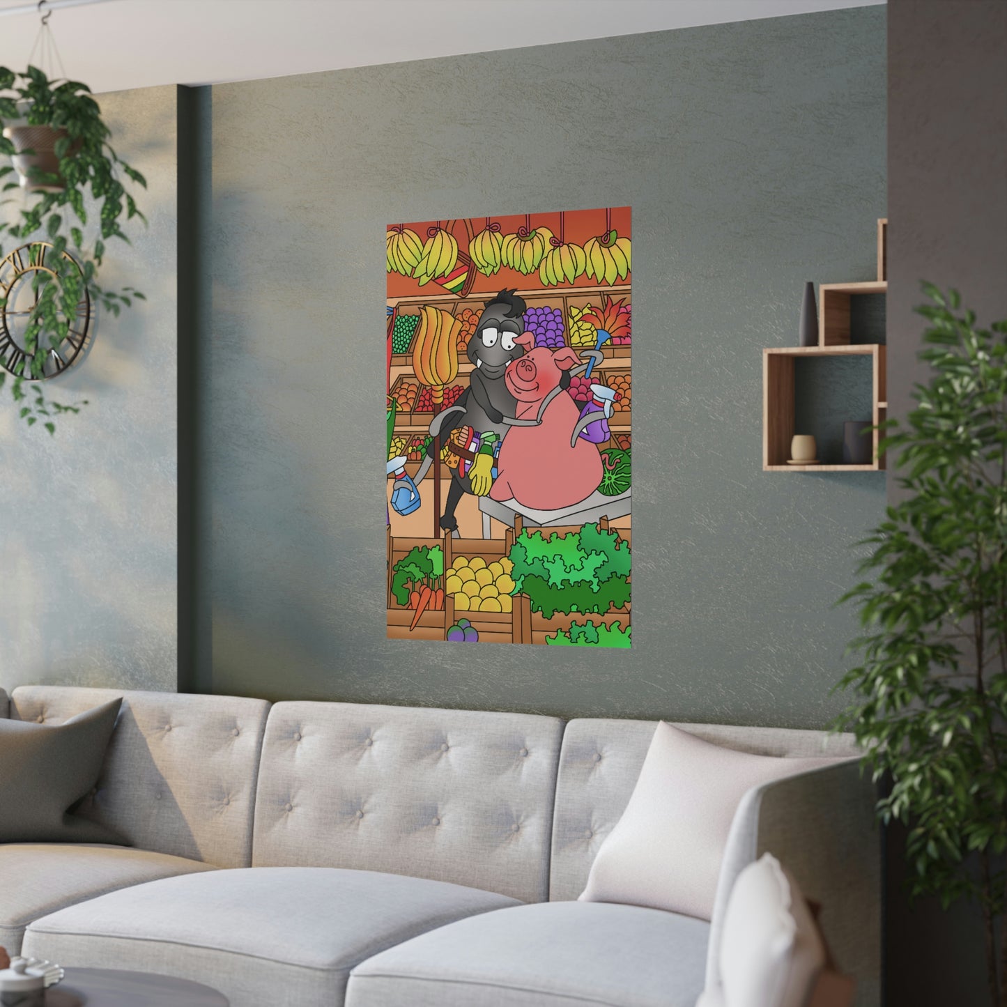 Anansi and the Market Pig Satin Posters (210gsm)