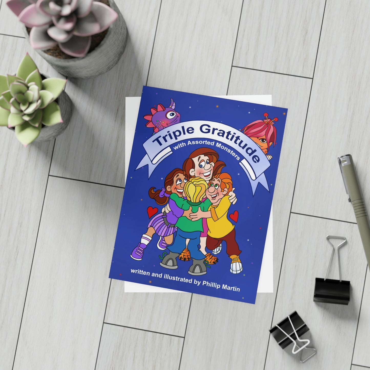 Triple Gratitude with Assorted Monsters Greeting Card Bundles (envelopes not included)