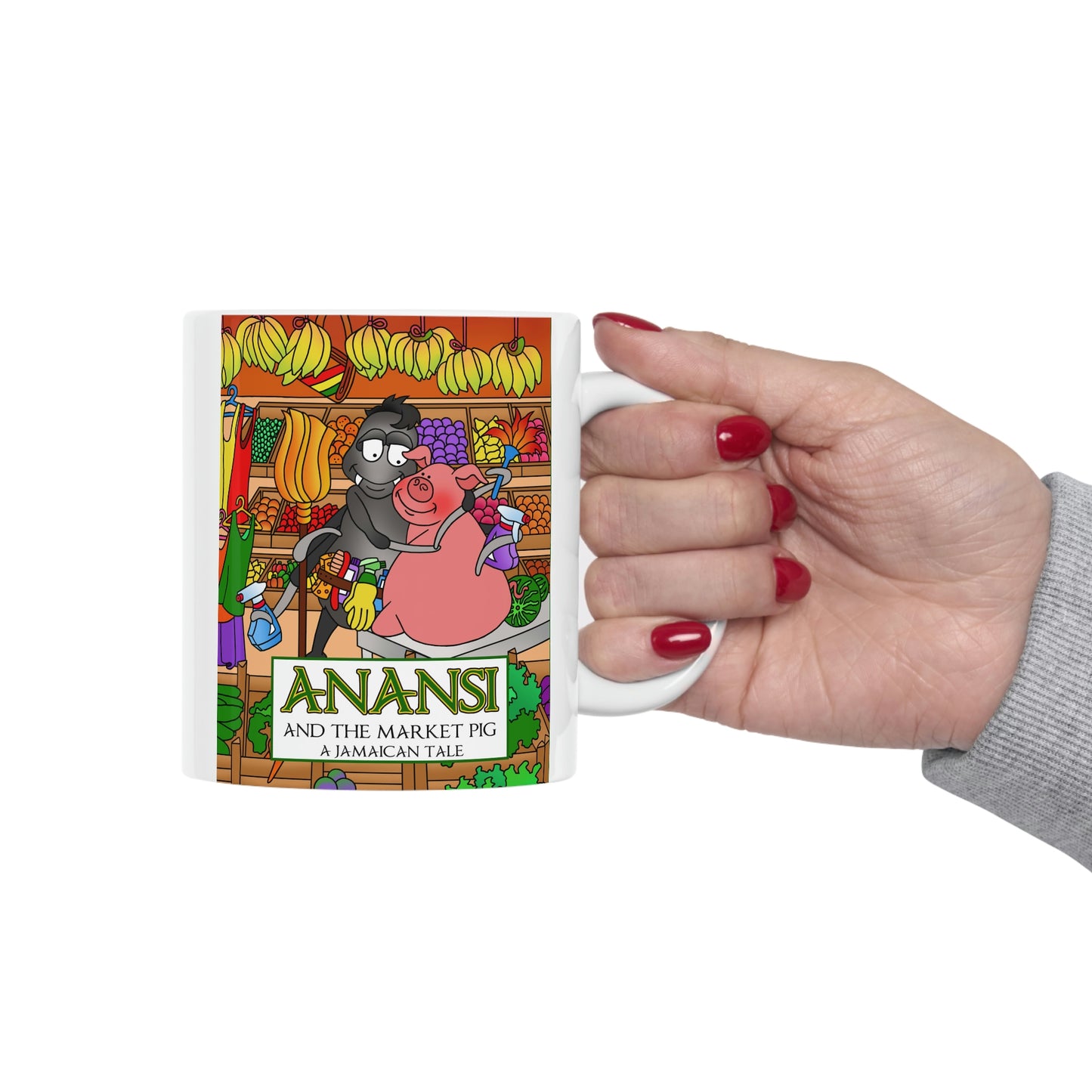 Anansi and the Market Pig Ceramic Mug 11oz