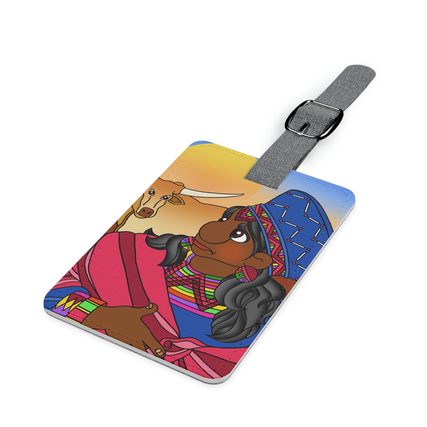 Once Upon Southern Africa Saffiano Polyester Luggage Tag, Rectangle