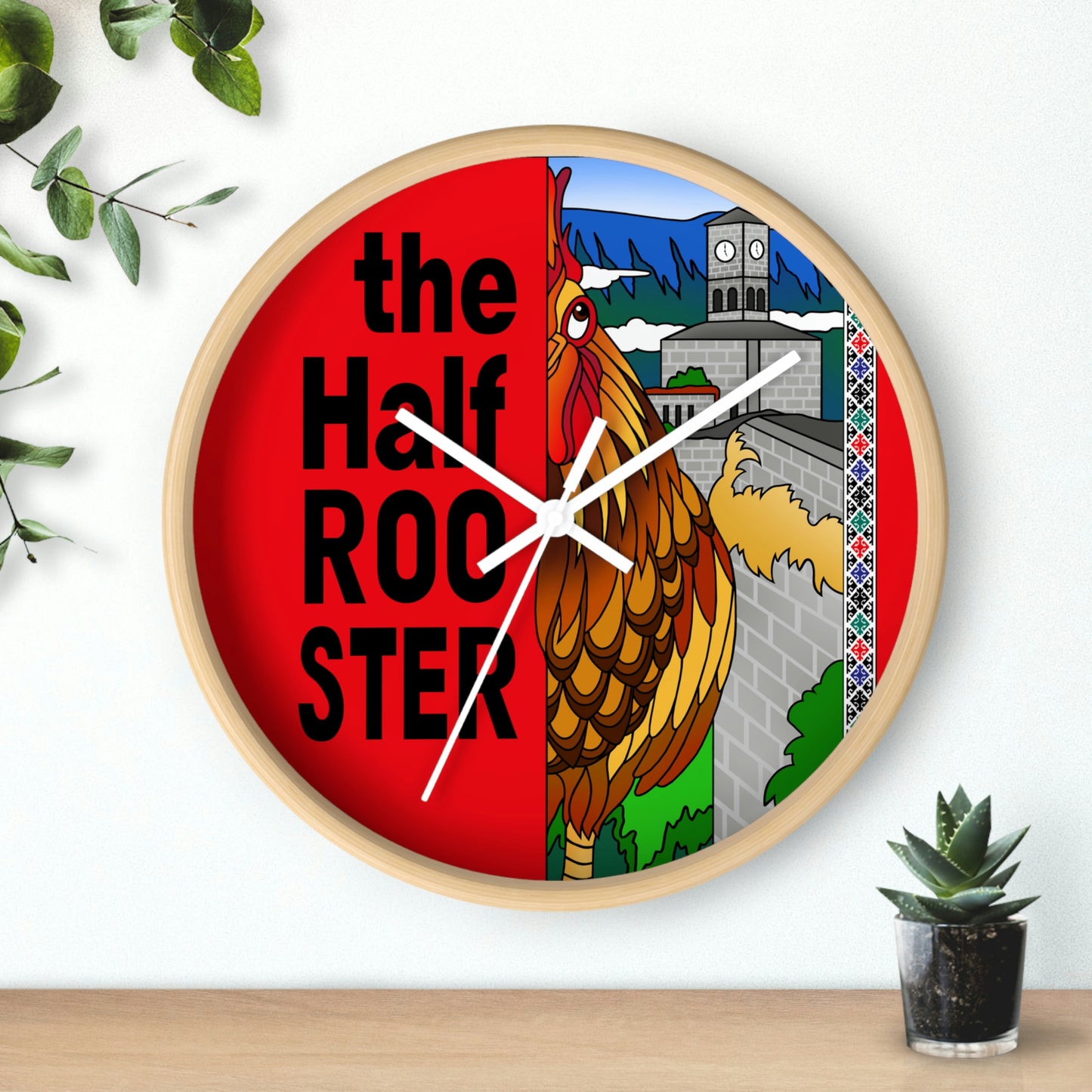 The Half Rooster Wall clock