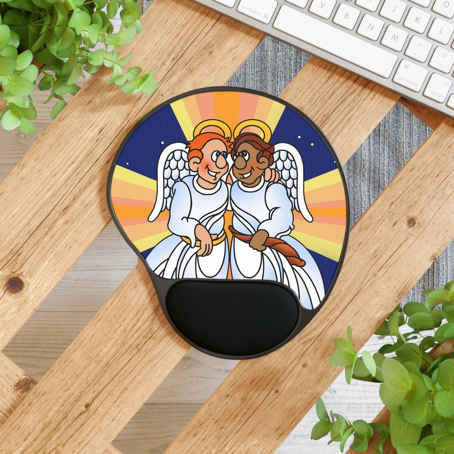 Hark and Harold Angel Sing Mouse Pad With Wrist Rest