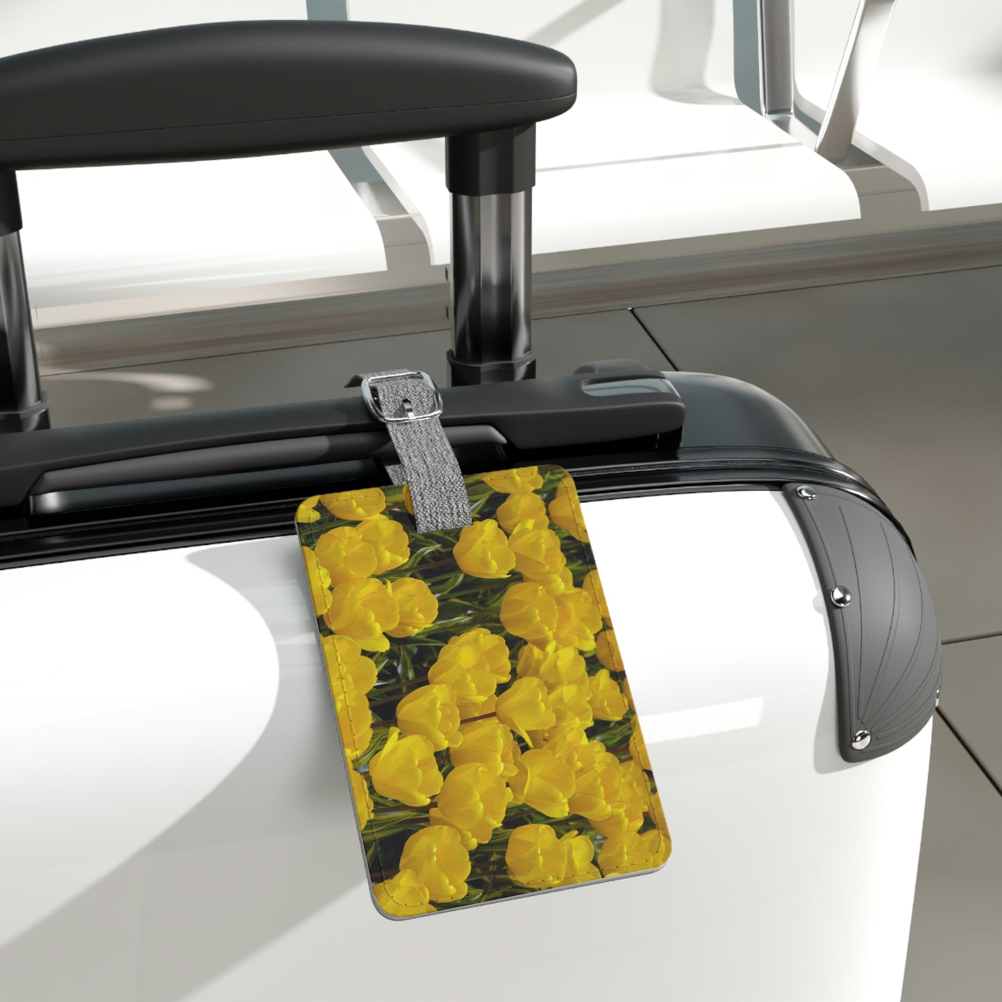 Flowers 23 Saffiano Polyester Luggage Tag, Rectangle