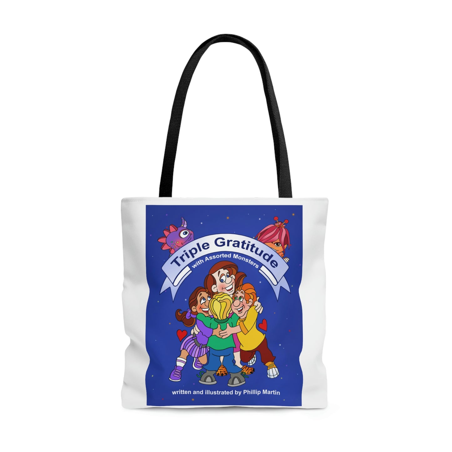 Triple Gratitude with Assorted Monsters AOP Tote Bag