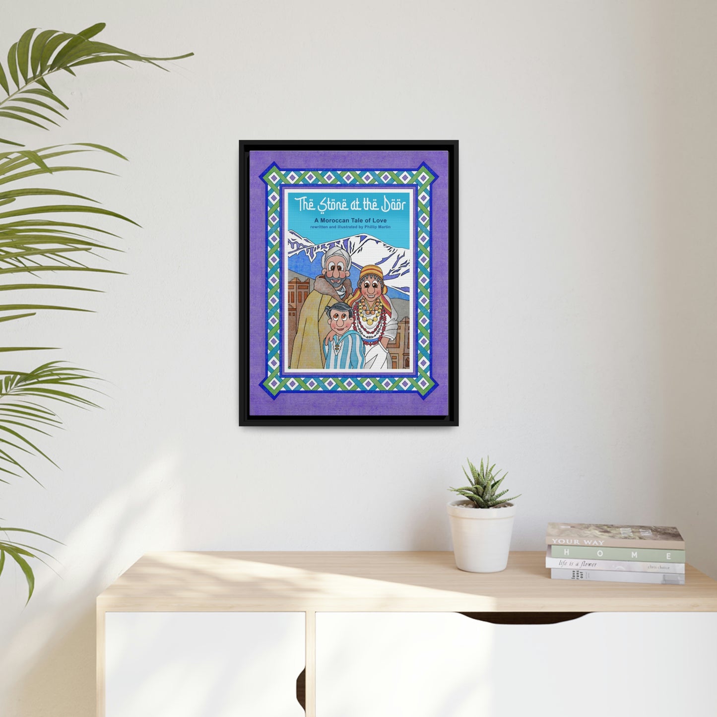 The Stone at the Door Matte Canvas, Black Frame