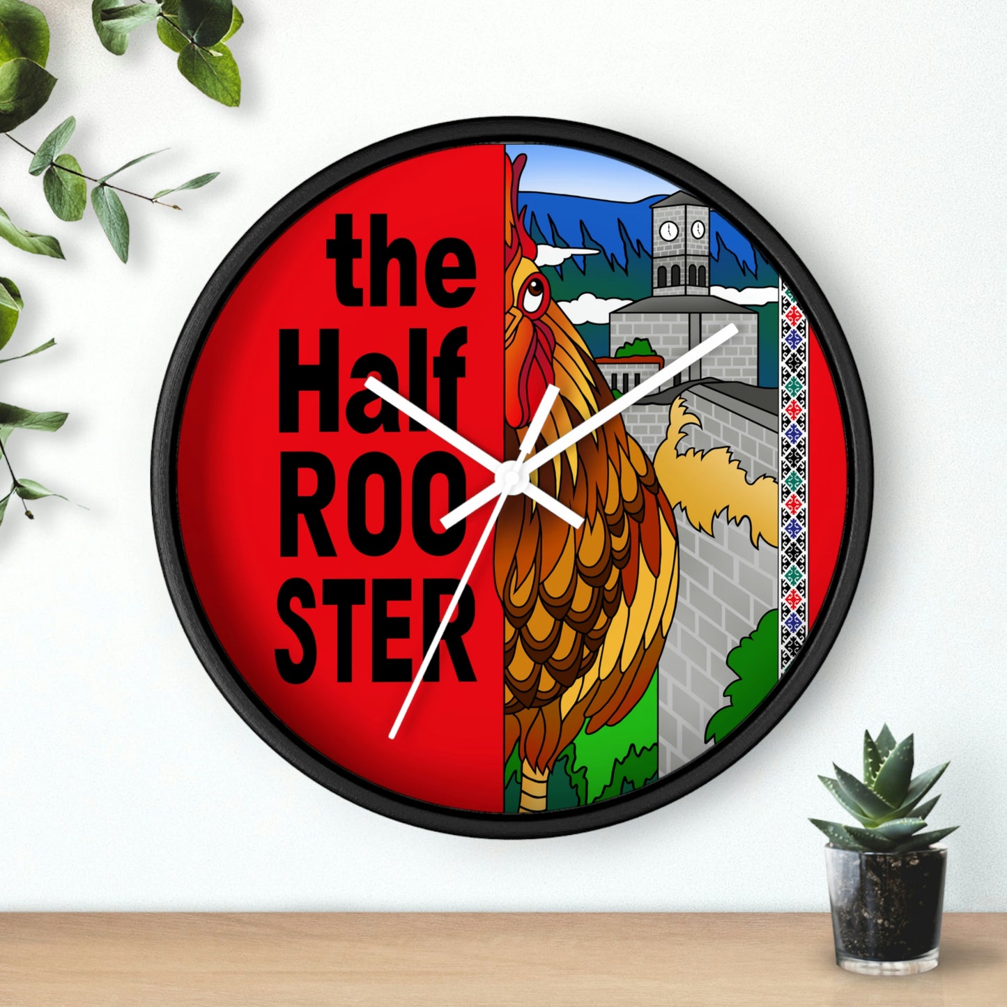 The Half Rooster Wall clock