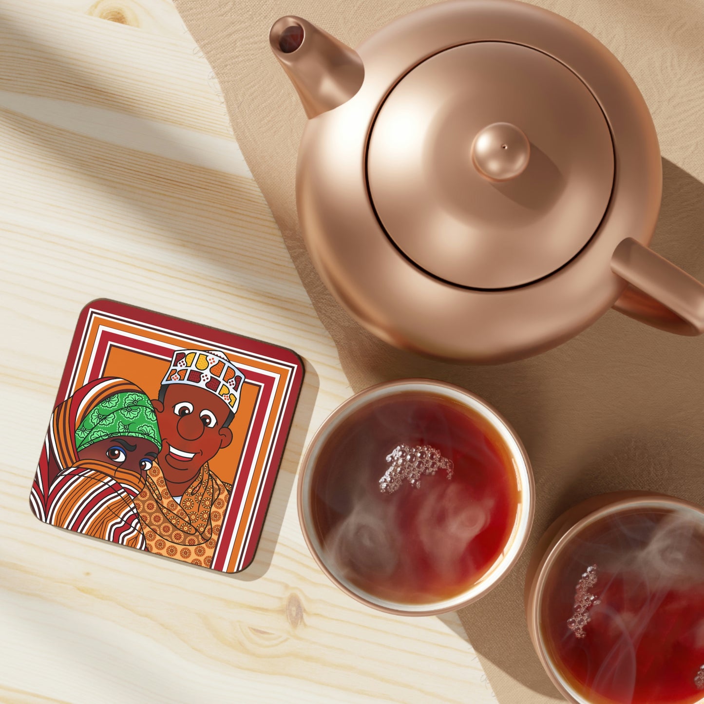 The Kitty Cat Cried! Hardboard Back Coaster