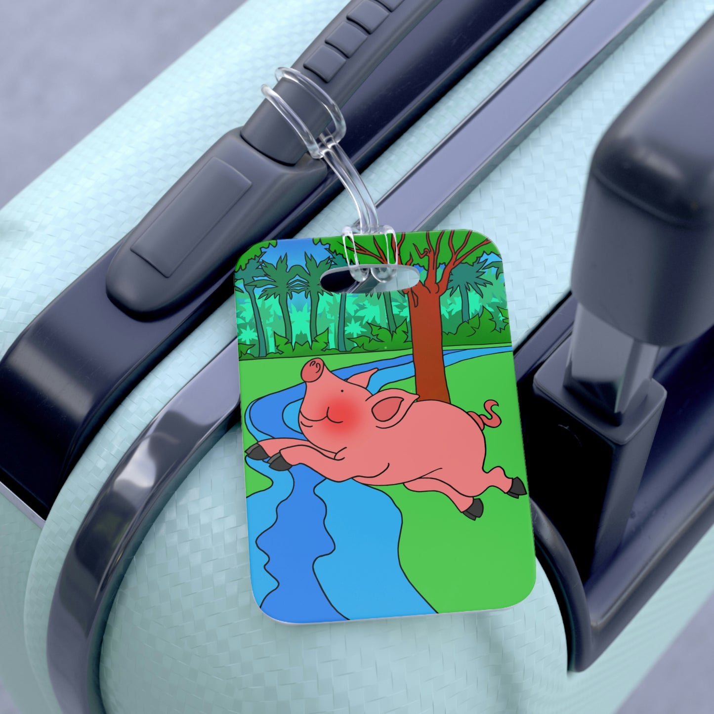 Anansi and the Market Pig! Bag Tag