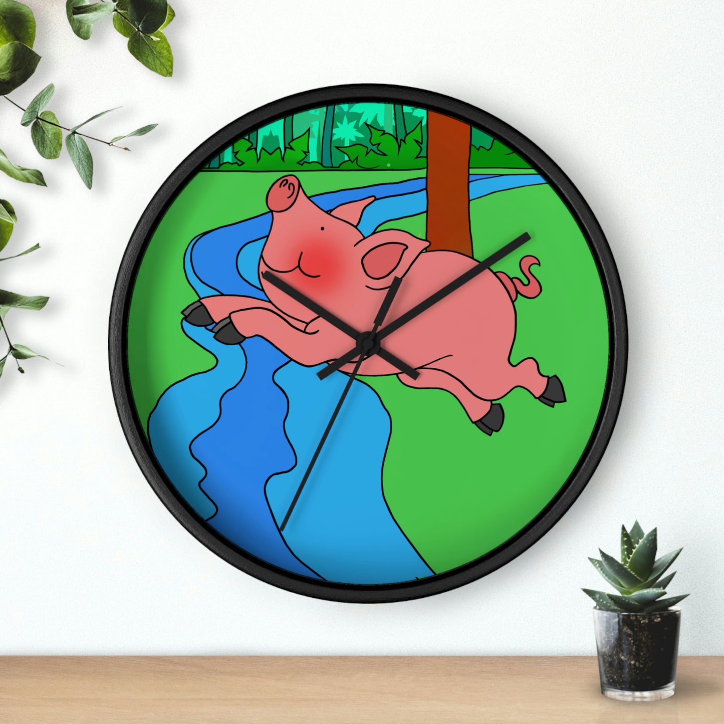 Anansi and the Market Pig! Wall clock
