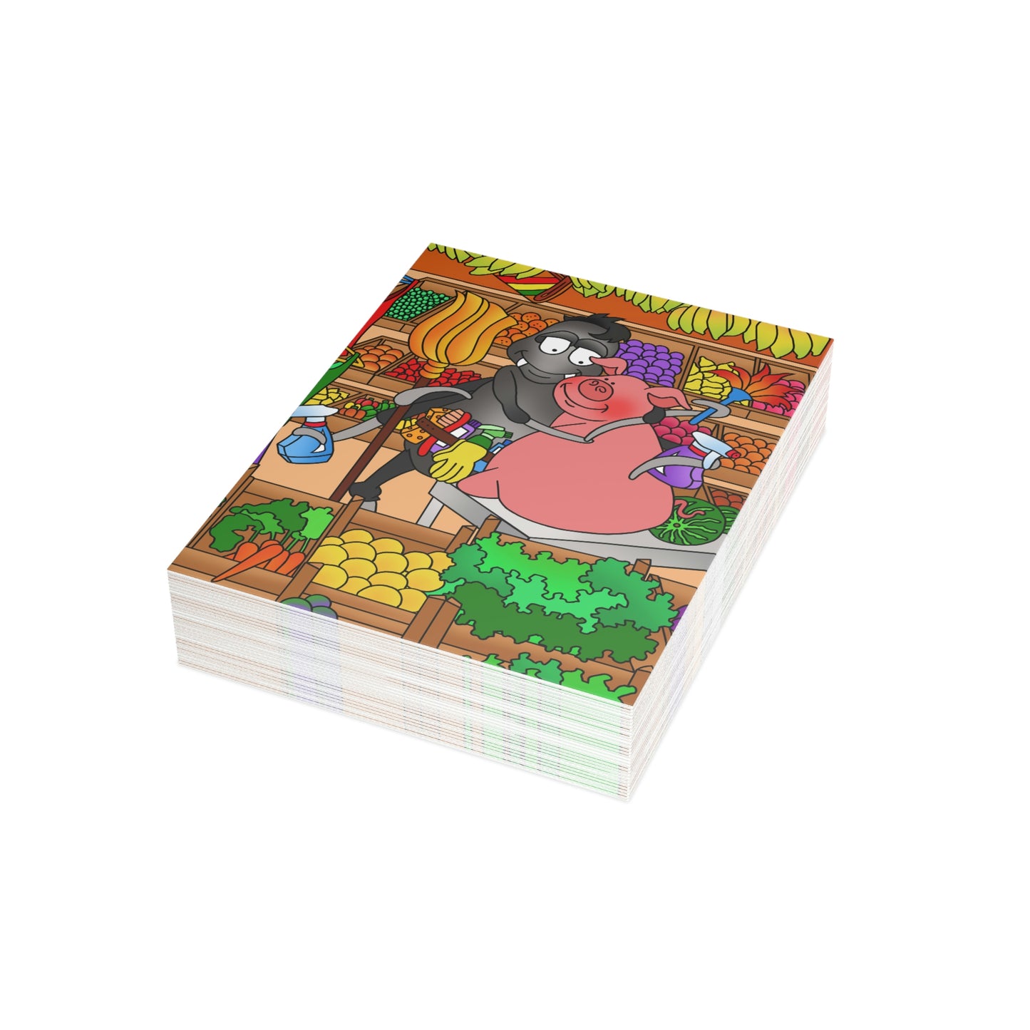 Anansi and the Market Pig Greeting Cards (1, 10, 30, and 50pcs)