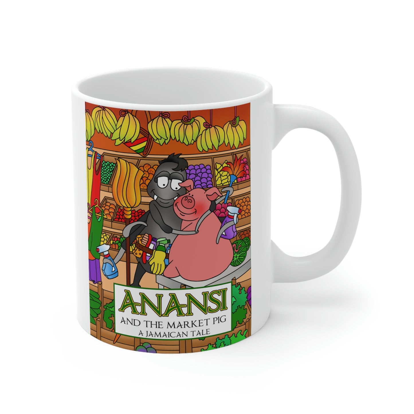 Anansi and the Market Pig Ceramic Mug 11oz
