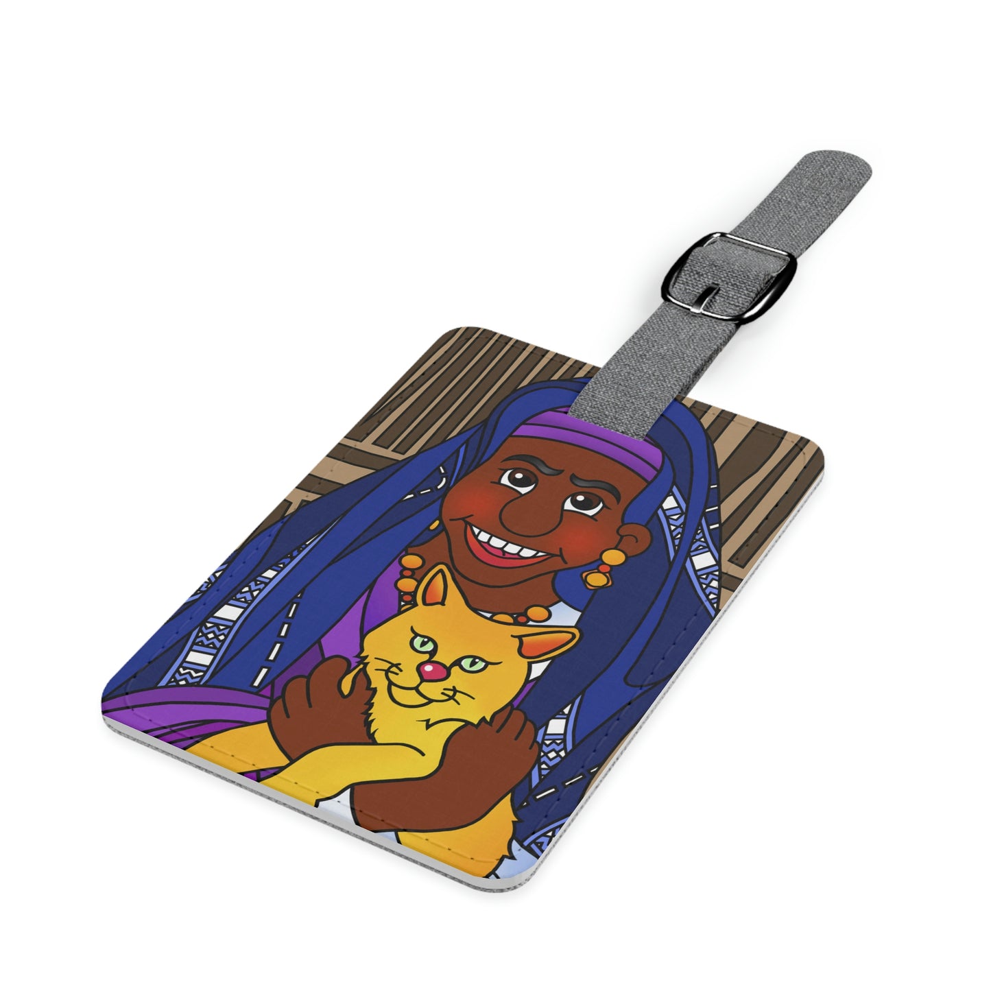 The Kitty Cat Cried Saffiano Polyester Luggage Tag, Rectangle