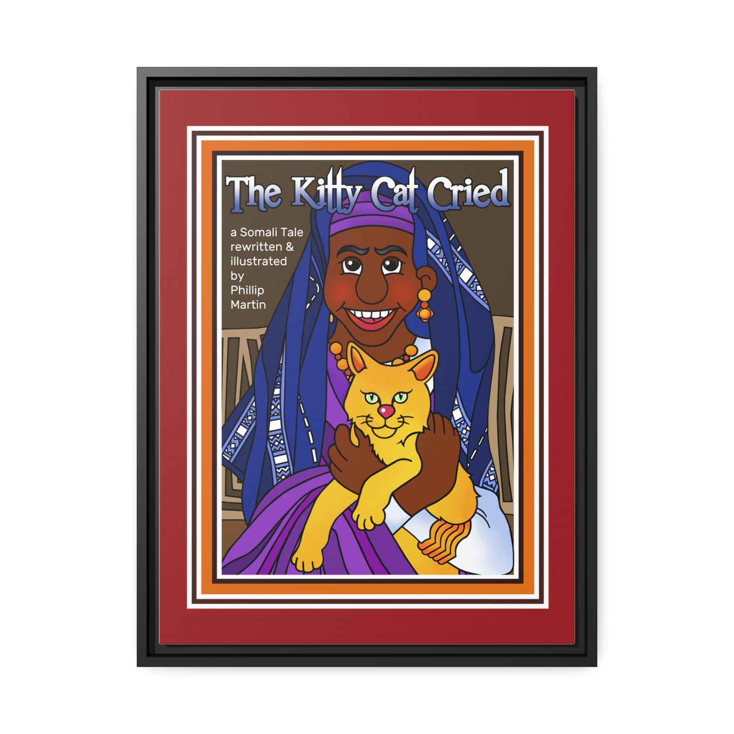 The Kitty Cat Cried Matte Canvas, Black Frame