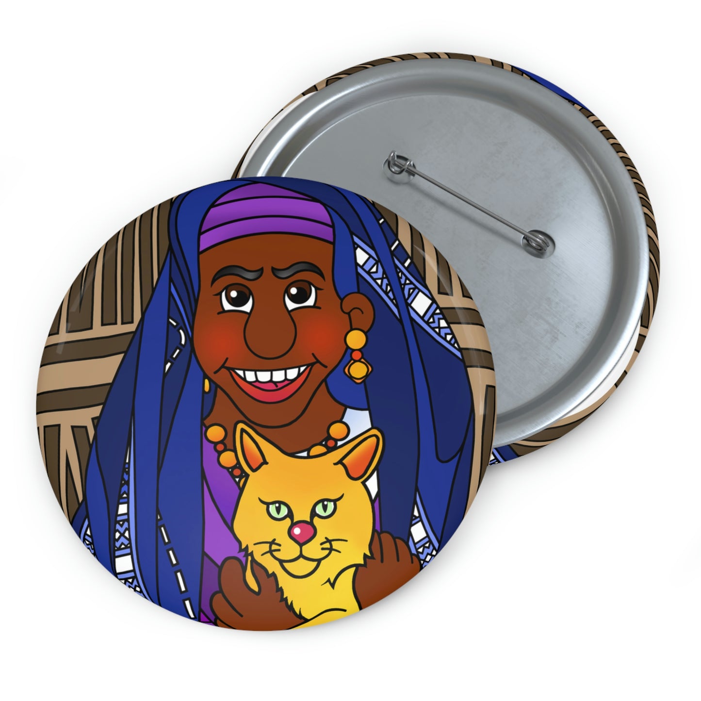 The Kitty Cat Cried Custom Pin Buttons