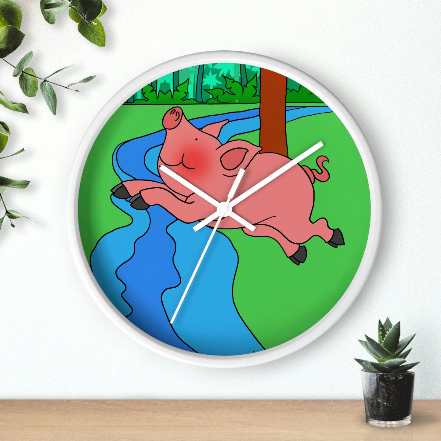 Anansi and the Market Pig! Wall clock