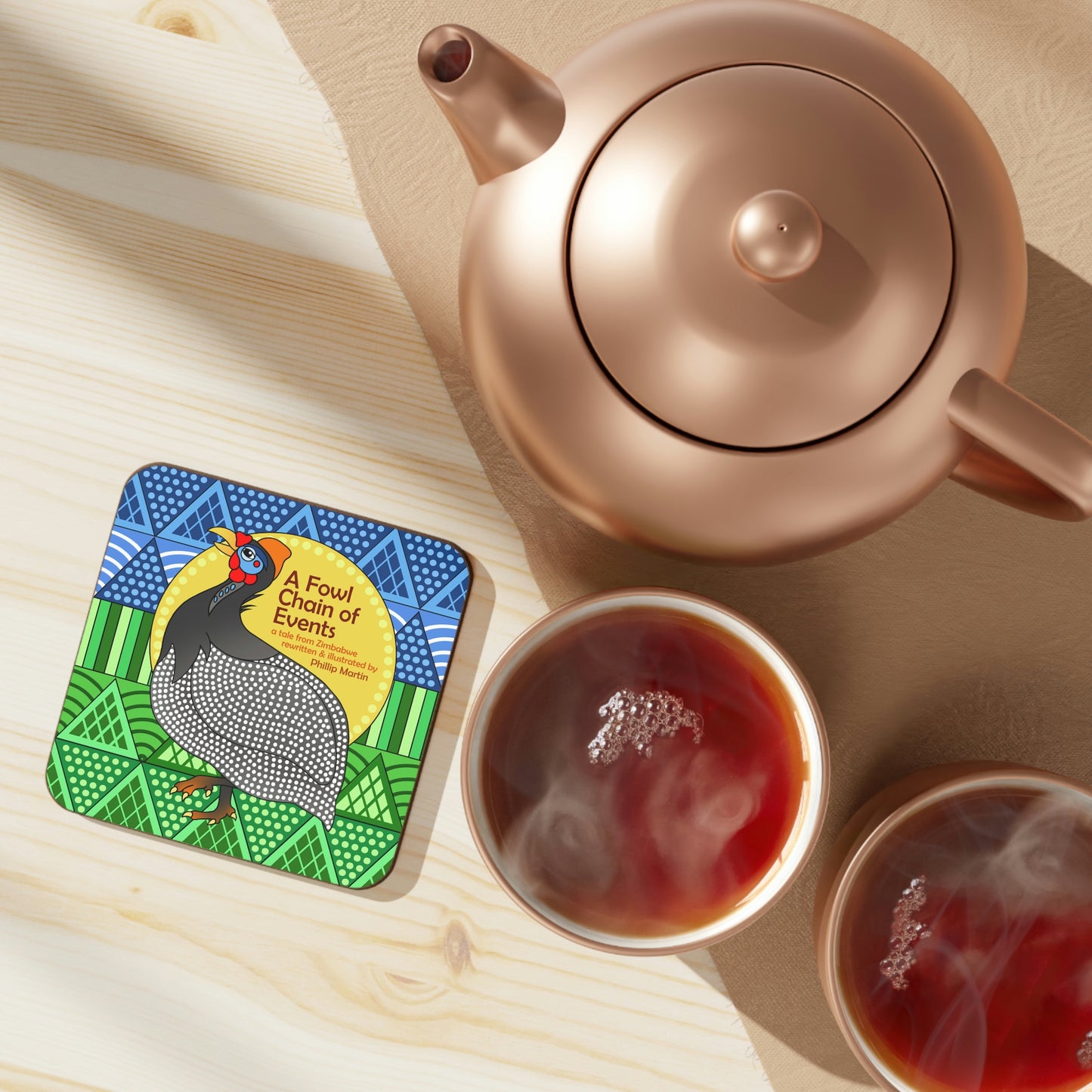 A Fowl Chain of Events Hardboard Back Coaster
