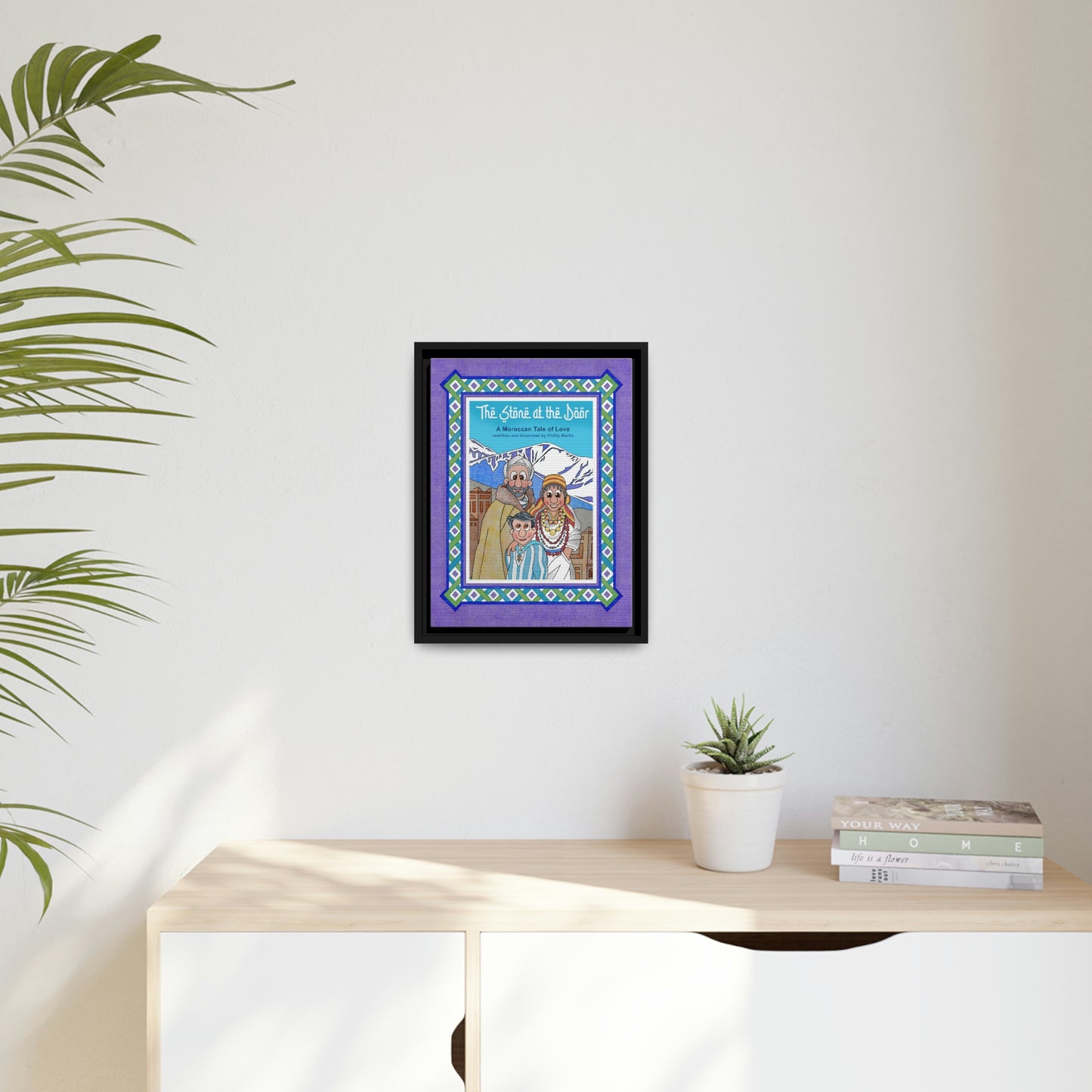 The Stone at the Door Matte Canvas, Black Frame