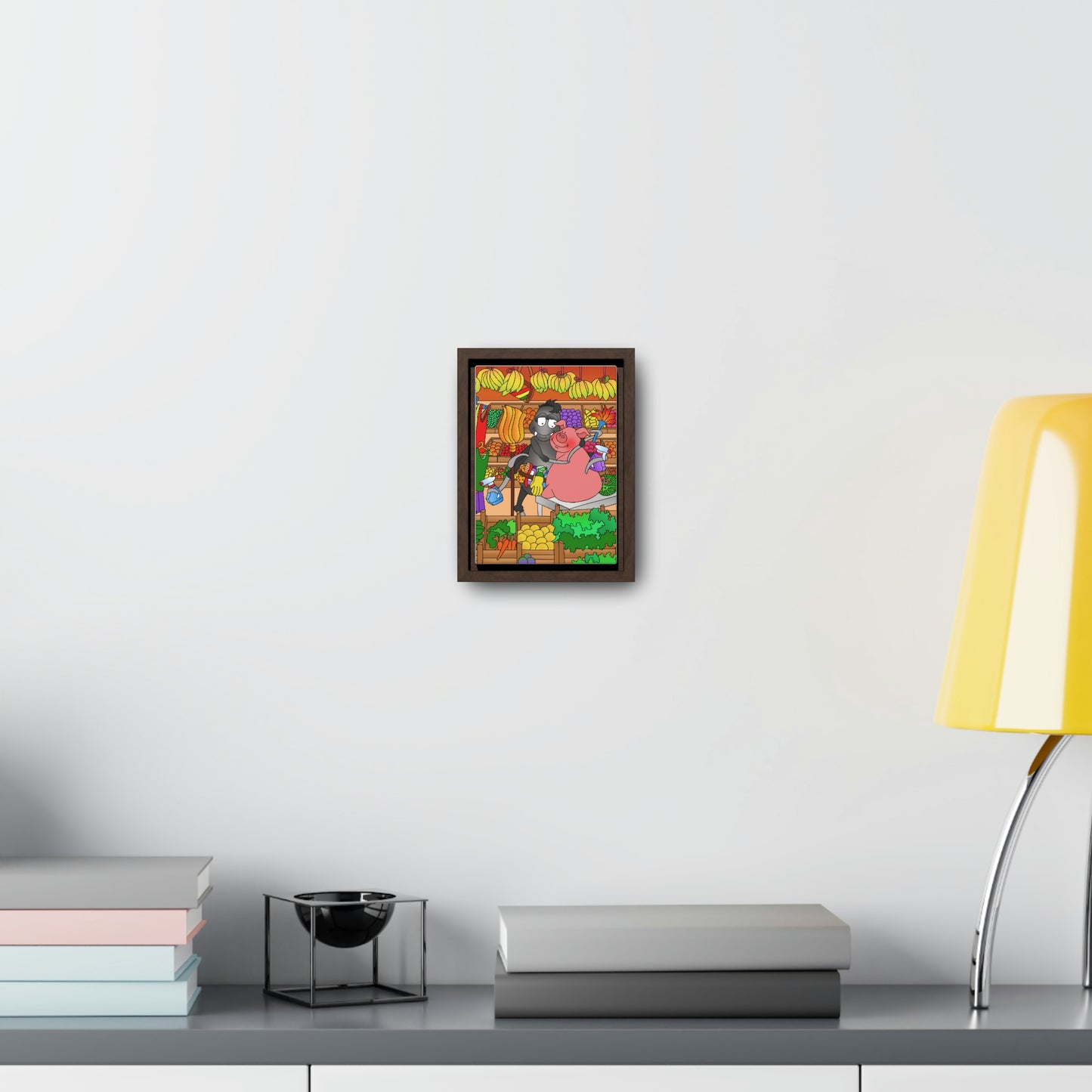 Anansi and the Market Pig Gallery Canvas Wraps, Vertical Frame