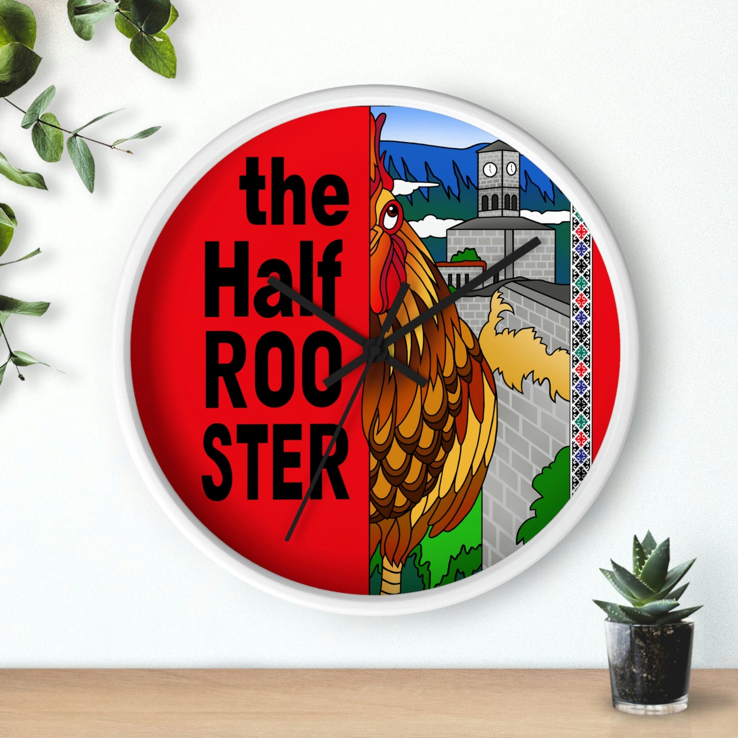 The Half Rooster Wall clock